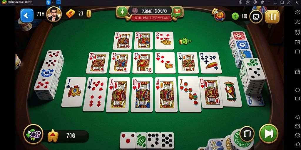 Tampilan screenshot gameplay seru di 71H saat bermain Domino.