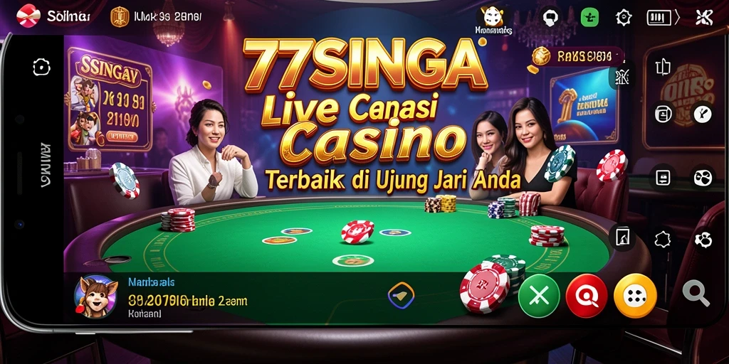 Tampilan gameplay Live Casino yang menengangkan di 77SINGA.