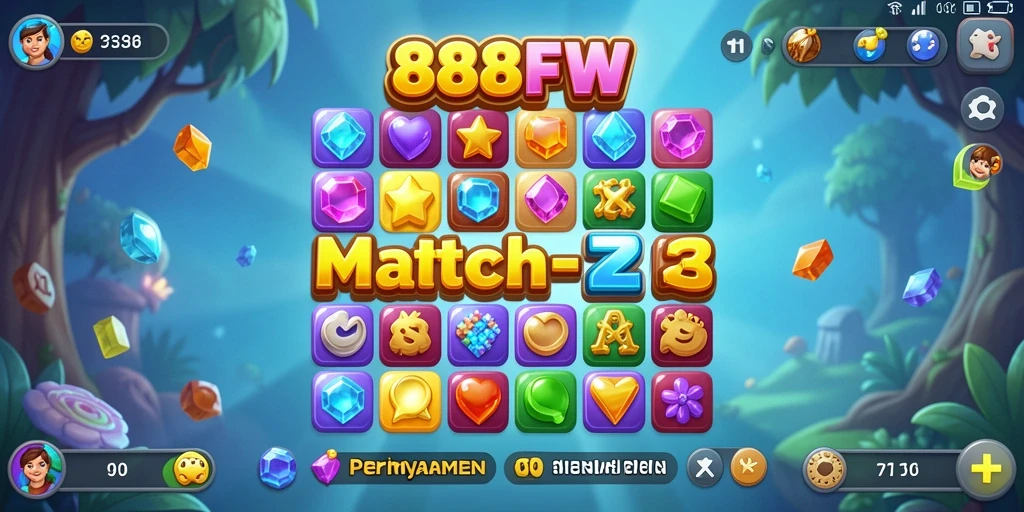 Gameplay seru Match-3 dengan grafis menawan.