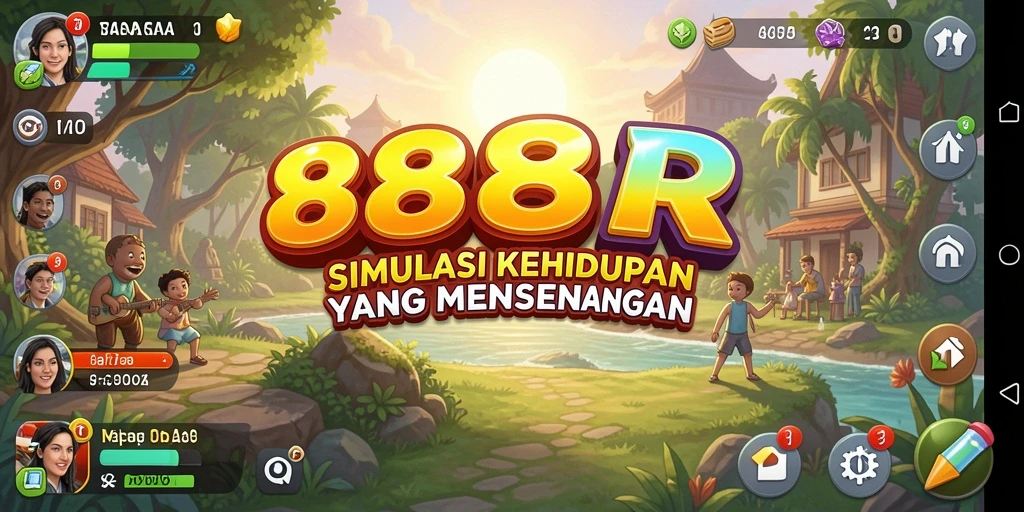 Screenshot gameplay 888R yang menampilkan interaksi karakter dan lingkungan yang dinamis.