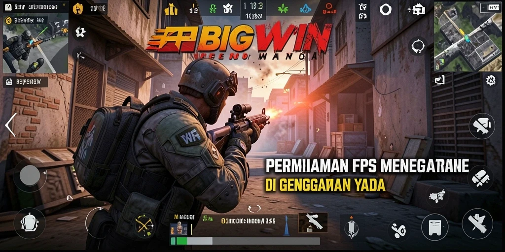 Tampilan mendebarkan dari aksi tembak-menembak dalam BIGWIN.