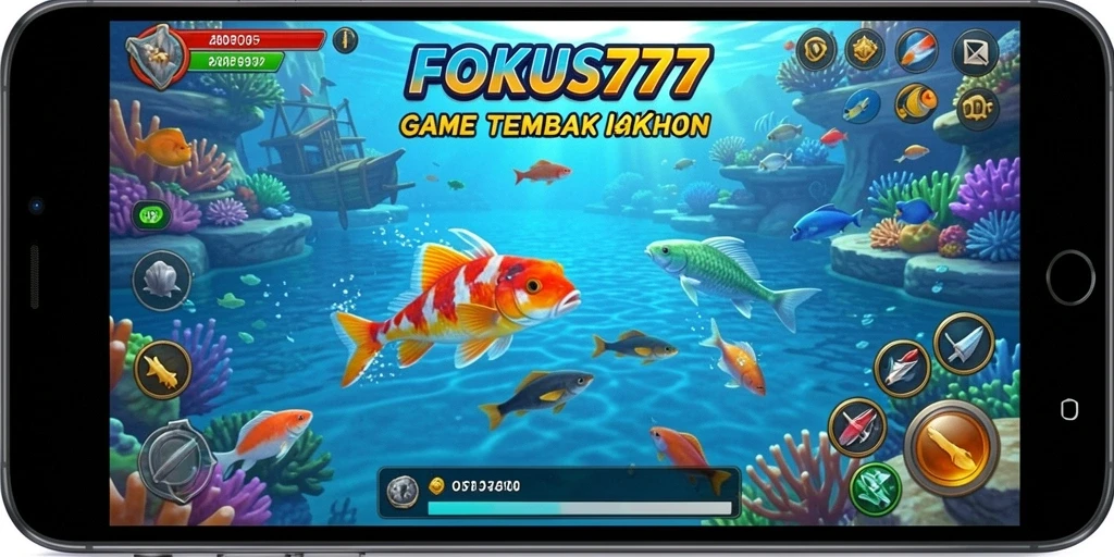 Screenshot gameplay FOKUS777 yang menampilkan aksi tembak ikan seru.