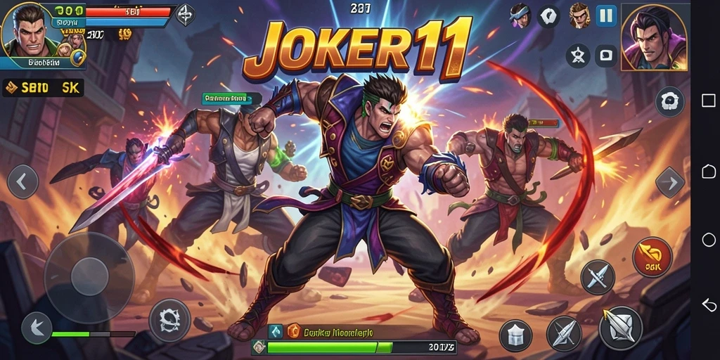 Screenshot gameplay JOKER11 dengan aksi pertarungan yang seru.