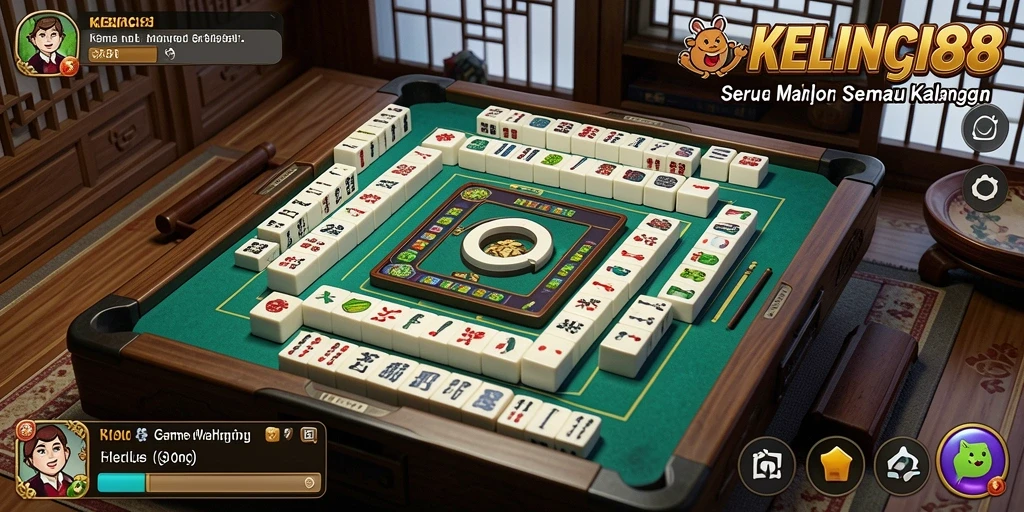 Tampilan gameplay menarik yang menampilkan Mahjong klasik.