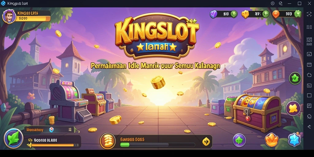 Tampilan gameplay <strong>KINGSLOT</strong> yang menyenangkan dengan elemen Idle.
