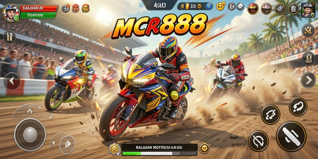 Gameplay seru MC888 dengan balapan motor yang mendebarkan.