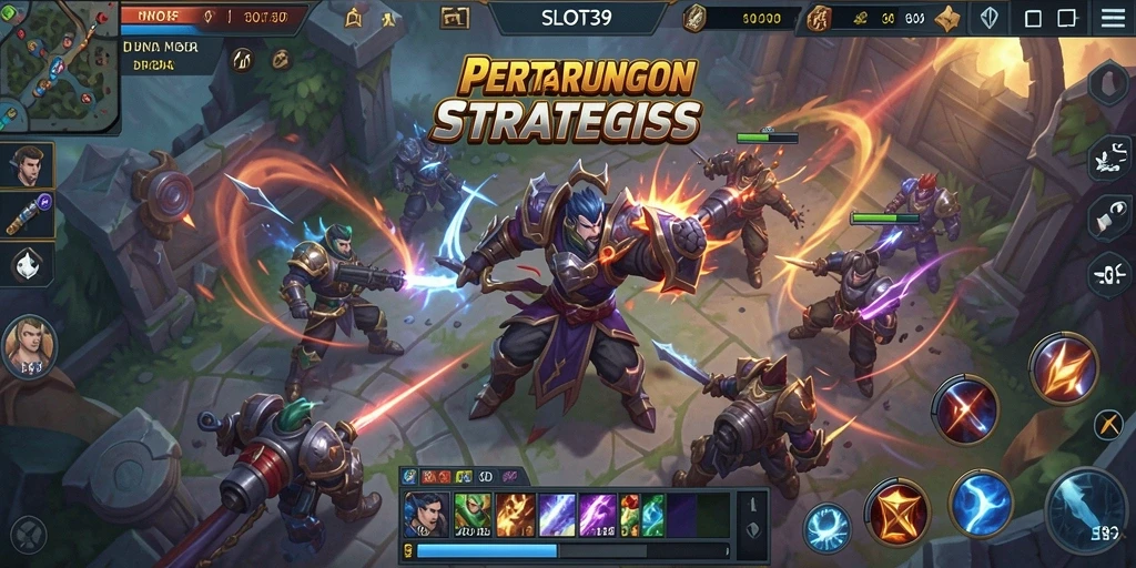 Tampilan dalam aksi SLOT39 dengan pertempuran seru di arena MOBA.