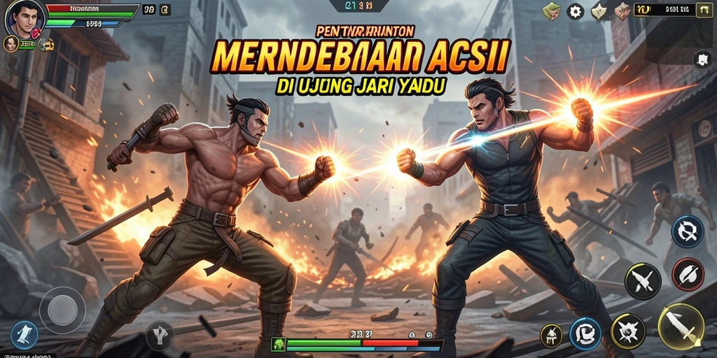 Screenshot gameplay V21 yang menampilkan pertarungan mendebarkan.